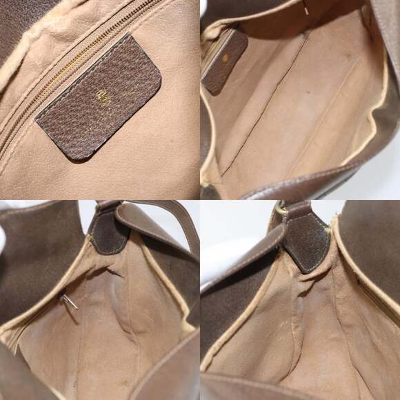 GUCCI GG Supreme Web Sherry Line Shoulder Bag Pvc Leather Beige Red - Picture 12 of 13